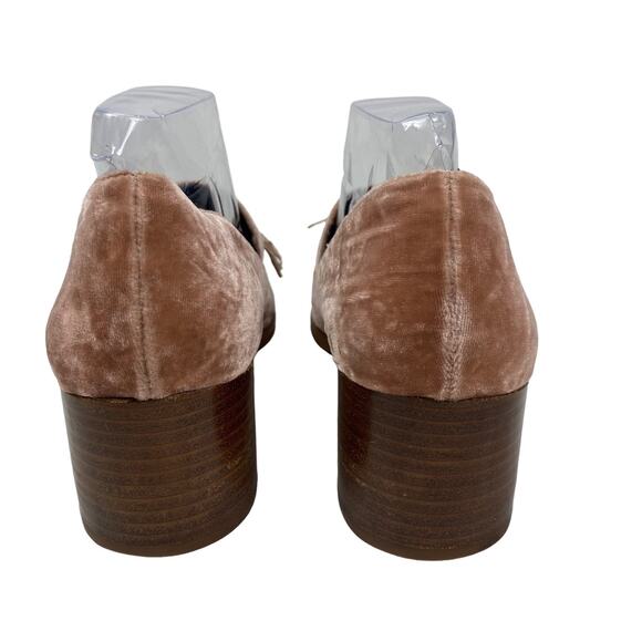 Rebecca Minkoff Edie Heels Blush Suede Velvet Tassel Loafer Pump 7 1/2 M 5182134 - Picture 4 of 11